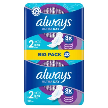 Always Ultra Sanitary Towels Long Wings Size 2 x 20