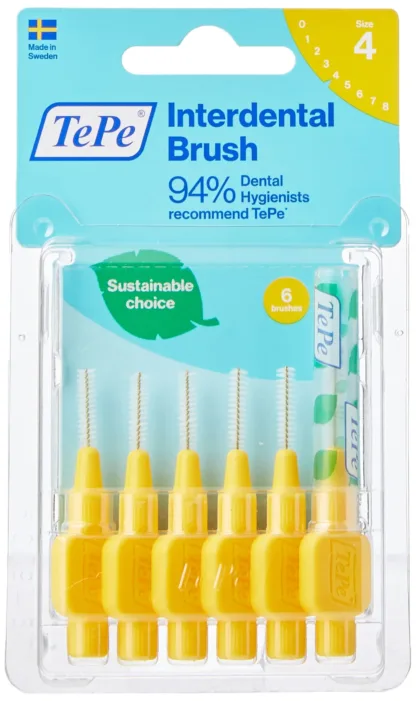 TePe Interdental Brushes Yellow 0.7mm x 6