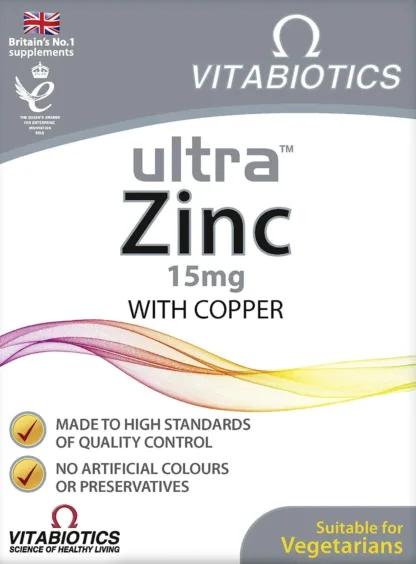 Vitabiotics Ultra Zinc 15mg with Copper 60 Tablets