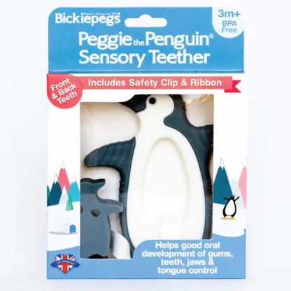 Bickiepegs Peggie The Penguin Sensory Clip On Teether