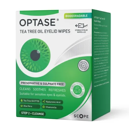 Optase Tea Tree Oil Eye Lid Wipes x 20