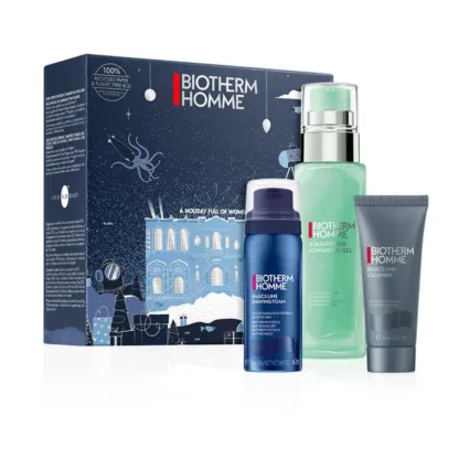 Biotherm Homme Aquapower Gift Set 75ml Aquapower Advanced Gel + 4ml Basic Line Cleanser + 50ml Foam Shaver