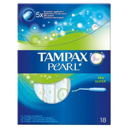 Tampax Pearl Applicator Tampons Super x 18