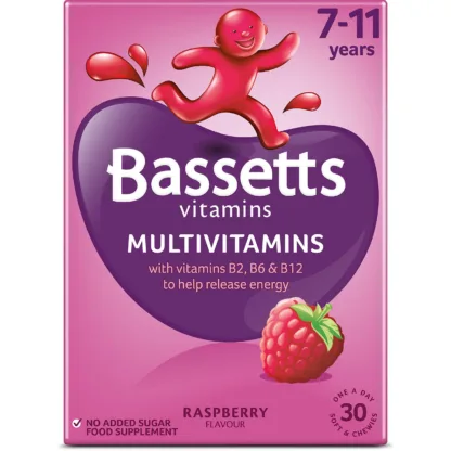 Bassett's Multi-Vitamin Pastilles 7-11 Years Raspberry x 30