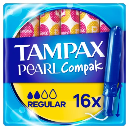 Tampax Pearl Compak Regular Tampons With Applicator x 16