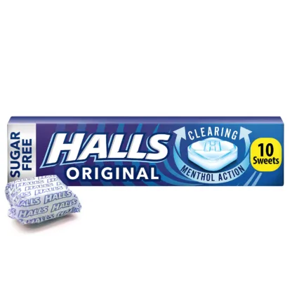 Halls Mentho-Lyptus Throat Stick Pack Original Sugar-Free 20 Pack - 32g