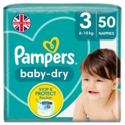 Pampers Baby Dry Carry Pack Nappies Midi Size 3 x 30