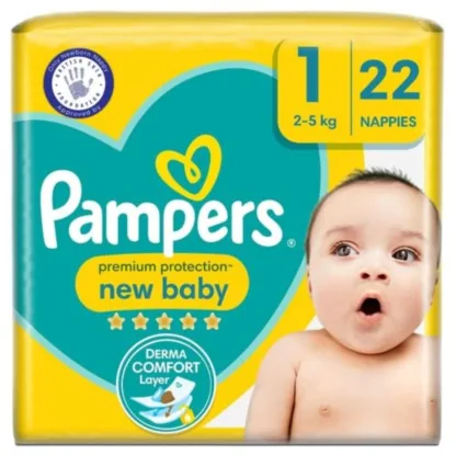 Pampers New Baby Carry Pack Nappies Size 1 x 22