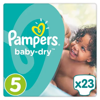 Pampers Baby Dry Carry Pack Nappies Junior Size 5 x 23