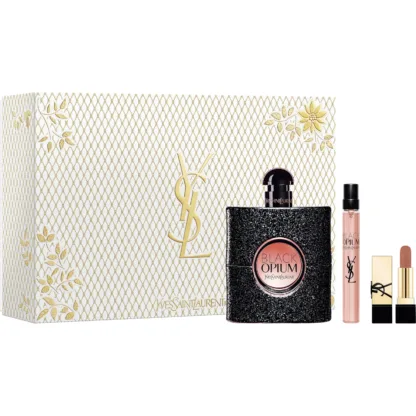 Yves Saint Laurent Black Opium 90ml EDP Spray+10ml EDP Spray+Lipstick Set