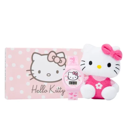 Hello Kitty Mini Plush Toy Pink Digital Watch