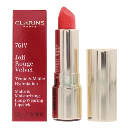 Clarins Joli Rouge Velvet Matte Moisturizing Long Wearing Lipstick 761V Spicy Chili 3.5g