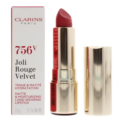 Clarins Joli Rouge Velvet Matte Moisturizing Long Wearing Lipstick No.756V Guava 3.5g