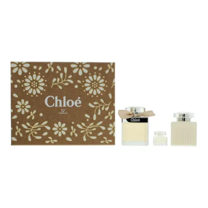 Chloé 3 Piece Gift Set: Eau De Parfum 75ml - Body Lotion 100ml - Eau De Parfum 5ml