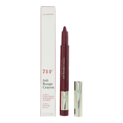 Clarins Joli Rouge 2 In 1 Define Fill 744C Plum Lip Crayon 0.6g