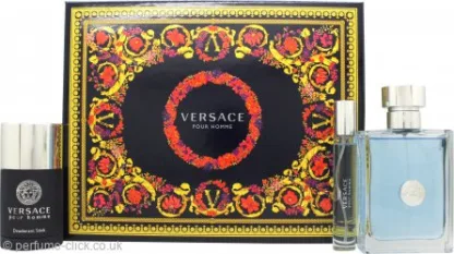 Versace Pour Homme Dylan Blue Gift Set 100ml EDT + 10ml EDT + 75g Deodorant Stick