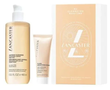 Lancaster Skin Essentials Duo 400ml Express Cleanser + 75ml Flash Smoothing Scrub