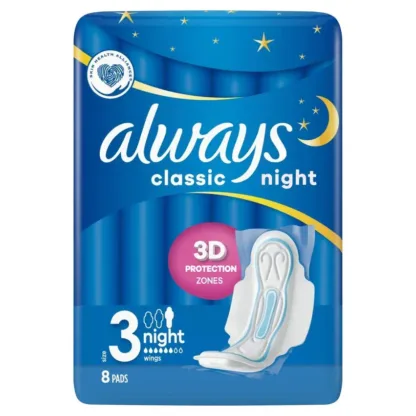 Always Maxi Classic Night Pads 16 Packs x 8 Pads (128 Pads total)