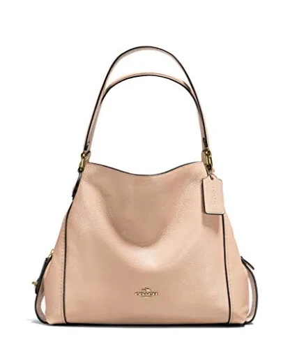 Coach Edie 31 Pebbled Leather Beechwood/Light Gold Shoulder Bag