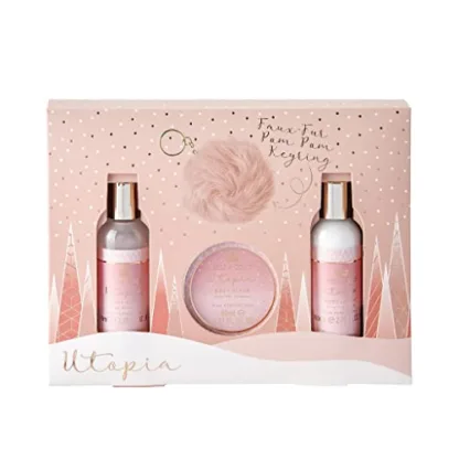 Style & Grace Utopia Keyring Gift Set Eco Packaging 80ml Body Wash + 80ml Body Lotion + 60ml Body Scrub + Key Ring