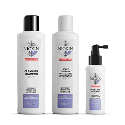 Nioxin 3 Part System No.5 Gift Set 3 Pieces - Chemically Treated Hair with Light Thinning (1 x 300ml Cleanser Shampoo 1 x 300ml Scalp Therapy Revitalising Conditioner 1 x 100ml Scalp and Hair Treatment)