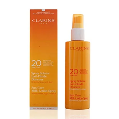 Clarins Sun Lotion Spray Milk Spf 20 Protection Sun Care Age Control Milky Lotion 150ml