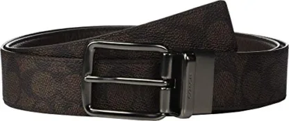 Coach Harness Buckle Cut-To-Size Reversible Mahogany 38Mm Belt