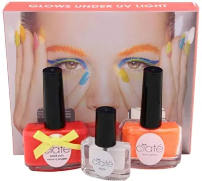 Ciate Corrupted Neon Manicure Club Tropicana Gift Set 13.5ml Nail Polish in Cha Cha Cha + 10g Club Tropicana Neon Glitter + 5ml Black Light Top Coat