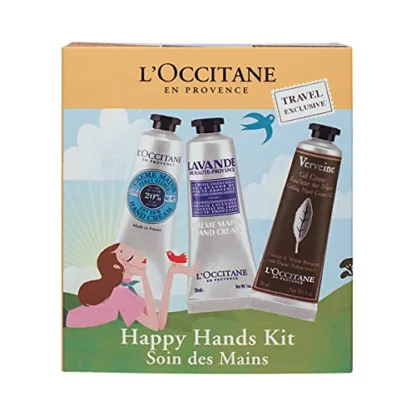 L'Occitane Happy Hands Kit Hand Cream 6 Piece Gift Set: Shea Butter Hand Cream x 2 - Lavender Hand Cream x 2 - Verveine Cooling Hand Cream x 2