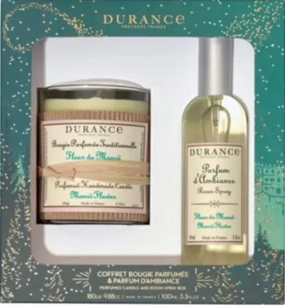 Durance Provence France Sensual Monoi Gift Set 180g Candle + 100ml Room Spray