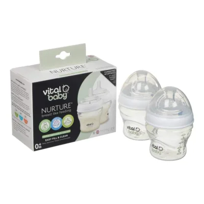 Vital Baby Nurture Breast Like Feeding Bottles - 2x150ml