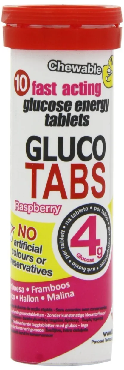 Glucotabs Tablets Raspberry 12 Pack - 40g