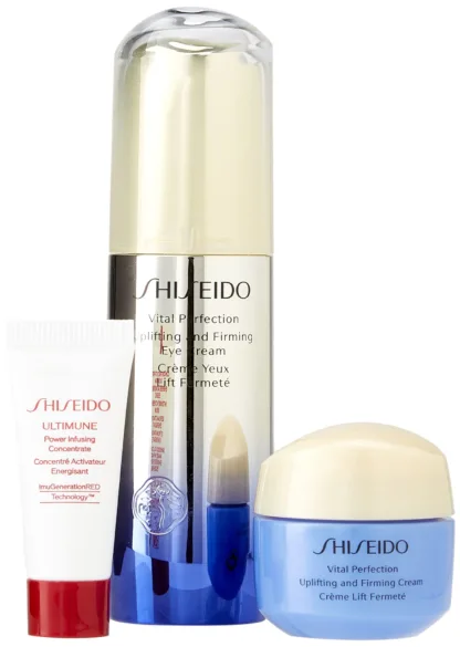 Shiseido Uplifting And Firming Eye Gift Set 15ml Vital Perfection Uplifting and Firming Eye Cream + 15ml Vital Perfection Uplifting and Firming Cream + 5ml Ultimune Power Infusing Concentrate