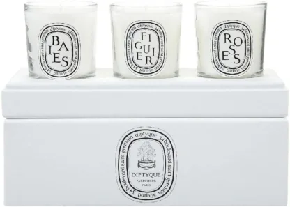 Diptyque Votive Candle Trio Gift Set 70g Baies + 70g Figuier + 70g Roses