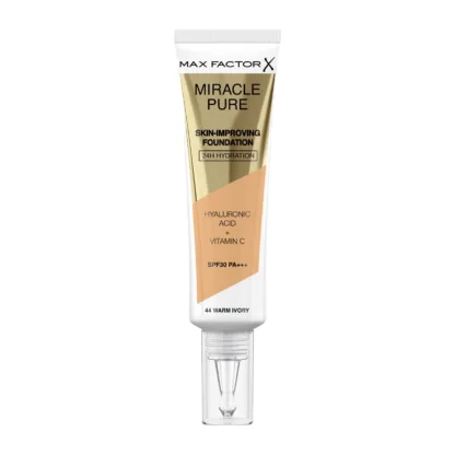 Max Factor Miracle Pure Skin Improving 24H Hydration 44 Warm Ivory Foundation 30ml