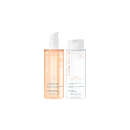 Lancaster 2 Step Cleansing Routine Gift Set 400ml Refreshing Express Cleanser + 400ml Softening Perfect Toner