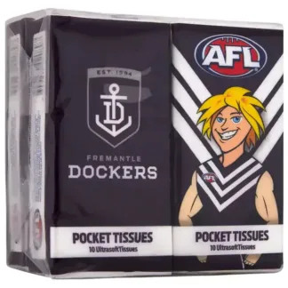 AFL Dockers Pocket Tissues 4 Pack