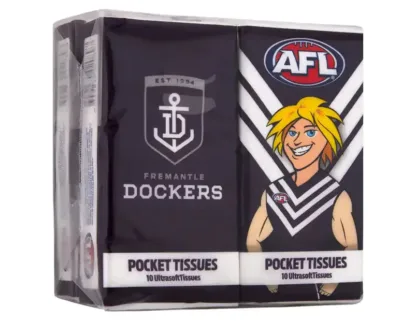 AFL Dockers Pocket Tissues 4 Pack