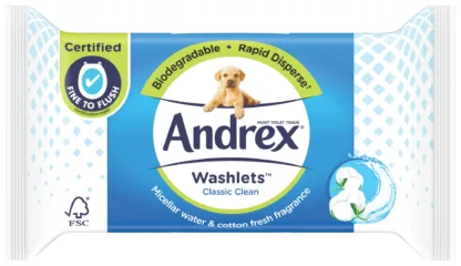 Andrex Moist Toilet Tissues Classic Clean Washlets x 36