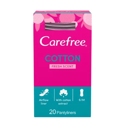 Carefree Fresh Breathable Panty Liners Cotton 12 Pack x 20