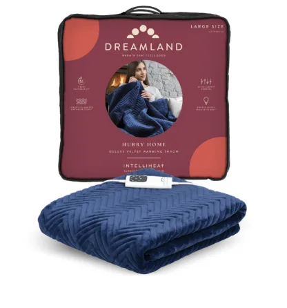 Dreamland Hurry Home Warming Throw-Navy 160X120cm