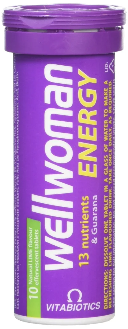 Vitabiotics Wellwoman Energy Natural Lime Flavour Effervescent 10 Tablets