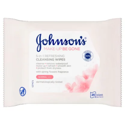 Johnson's Makeup Be Gone Facial Wipes Refreshing x 25