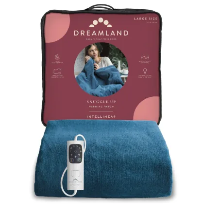 Dreamland Snuggle Up Warming Throw-Teal 120X160cm