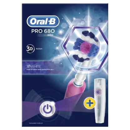 Oral-B Pro 680 Pink 3DWhite Rechargeable Electric Toothbrush