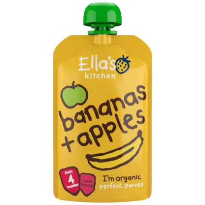 Ella's Kitchen Pouch Apples And Bananas Stage 1 7 Pack - 120g