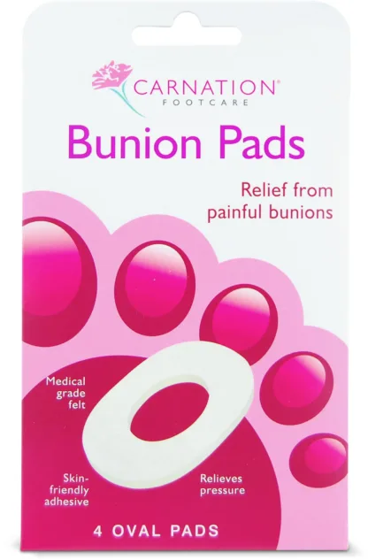 Carnation Corn & Bunion Care Bunion Relief Oval Pads Thick NHS x 4