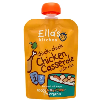 Ella's Kitchen Pouch Chick-Chick Chicken Casserole With Rice Stage 2 6 Pack - 130g