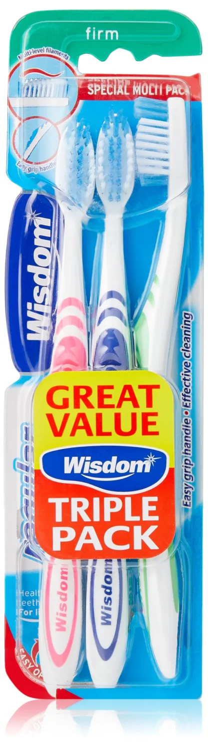 Wisdom Firm Regular Plus Triple Pack Toothbrushes x 3