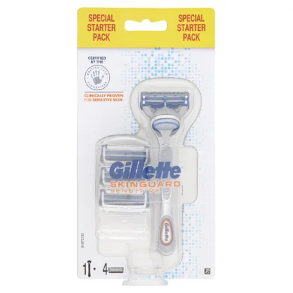 Gillette SkinGuard Sensitive Razor + 3 Blade Refills Starter Pack